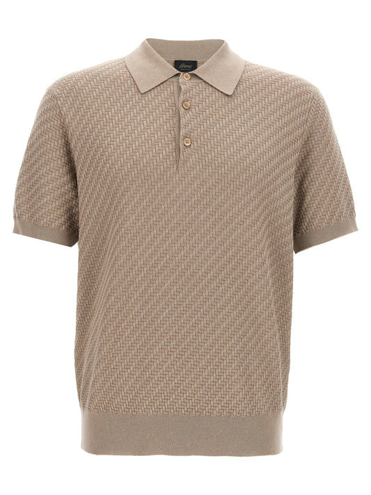 Beige Cotton Polo Shirt