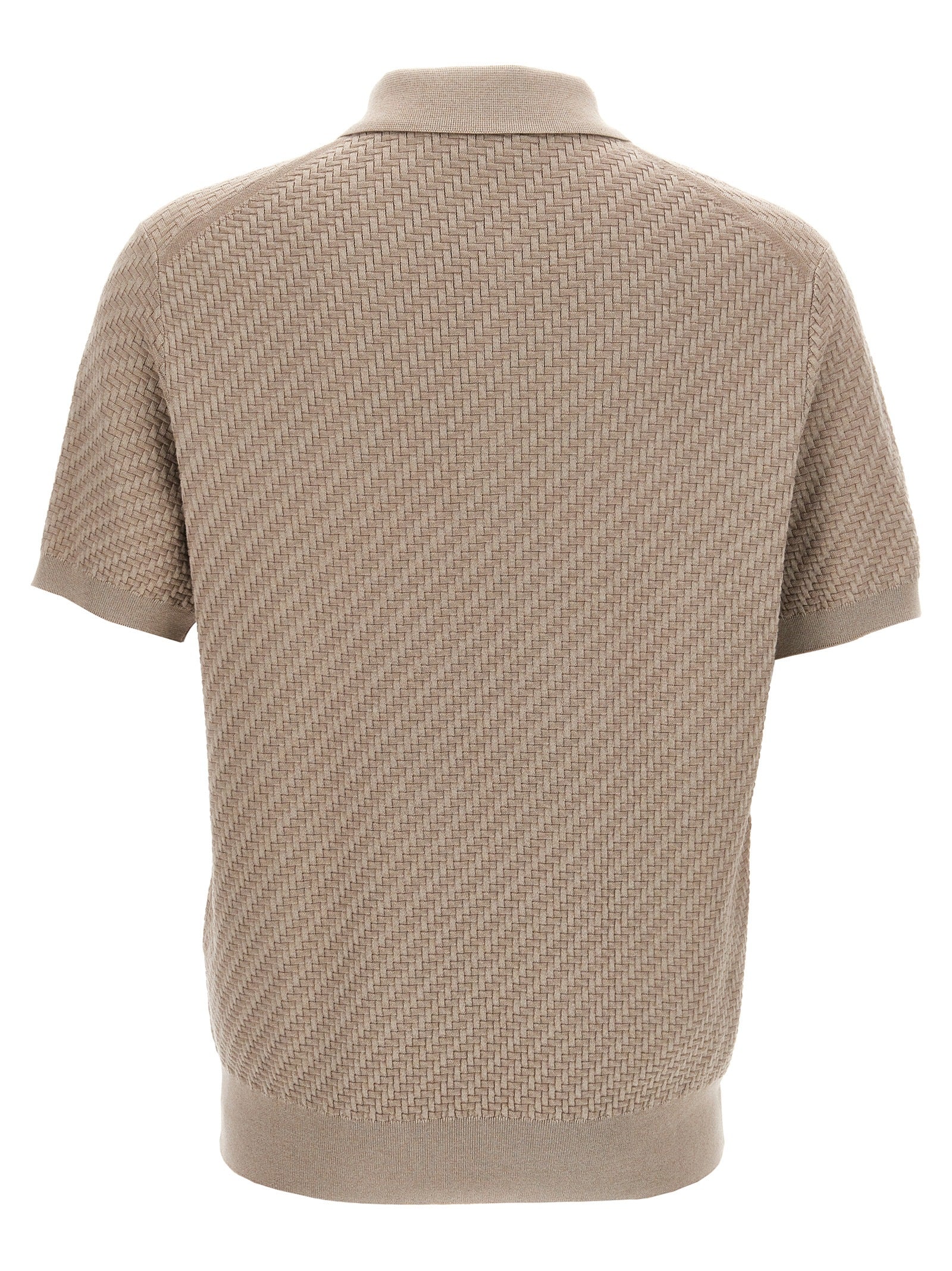 Beige Cotton Polo Shirt