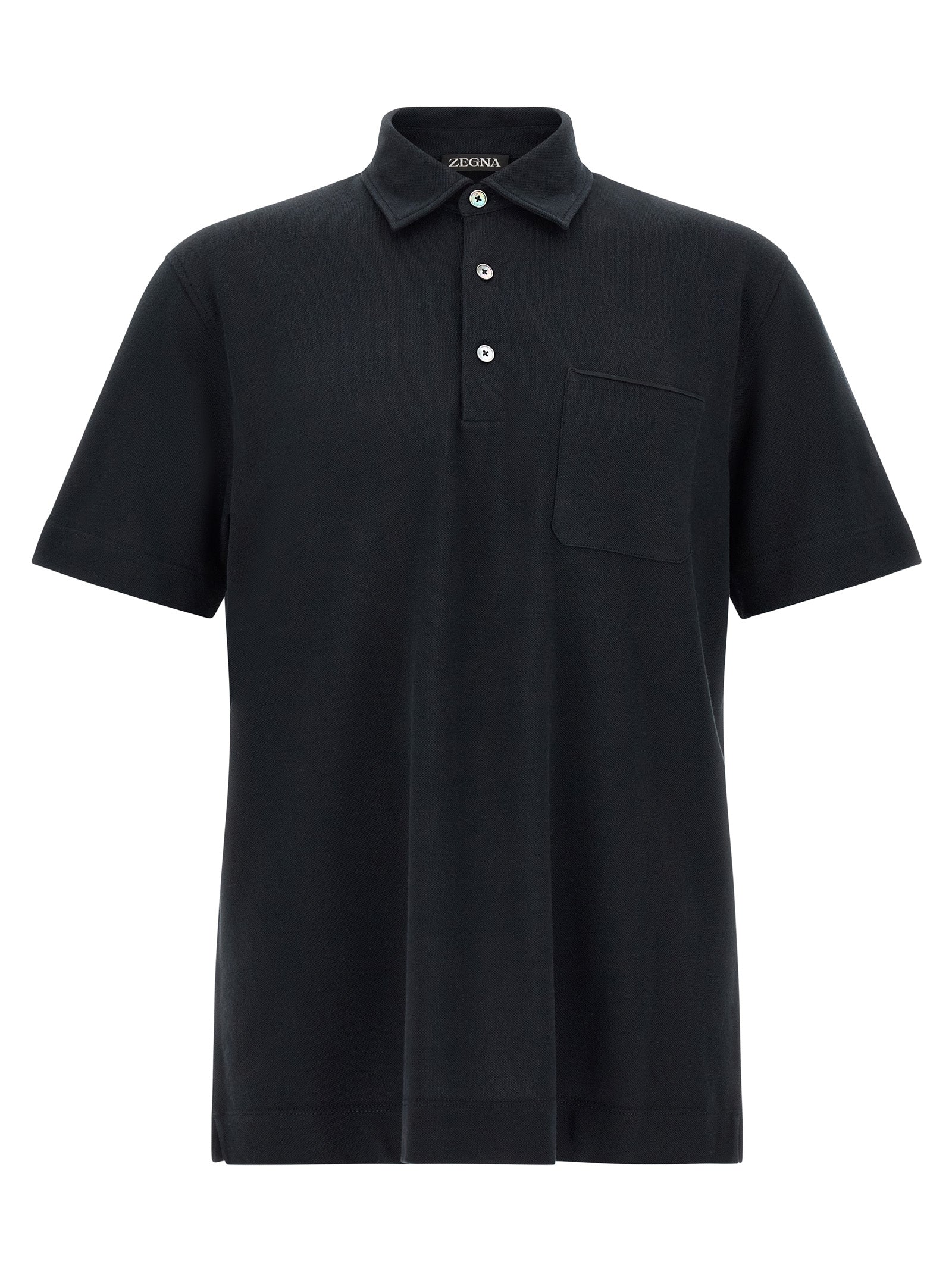 Blue Cotton Polo Shirt