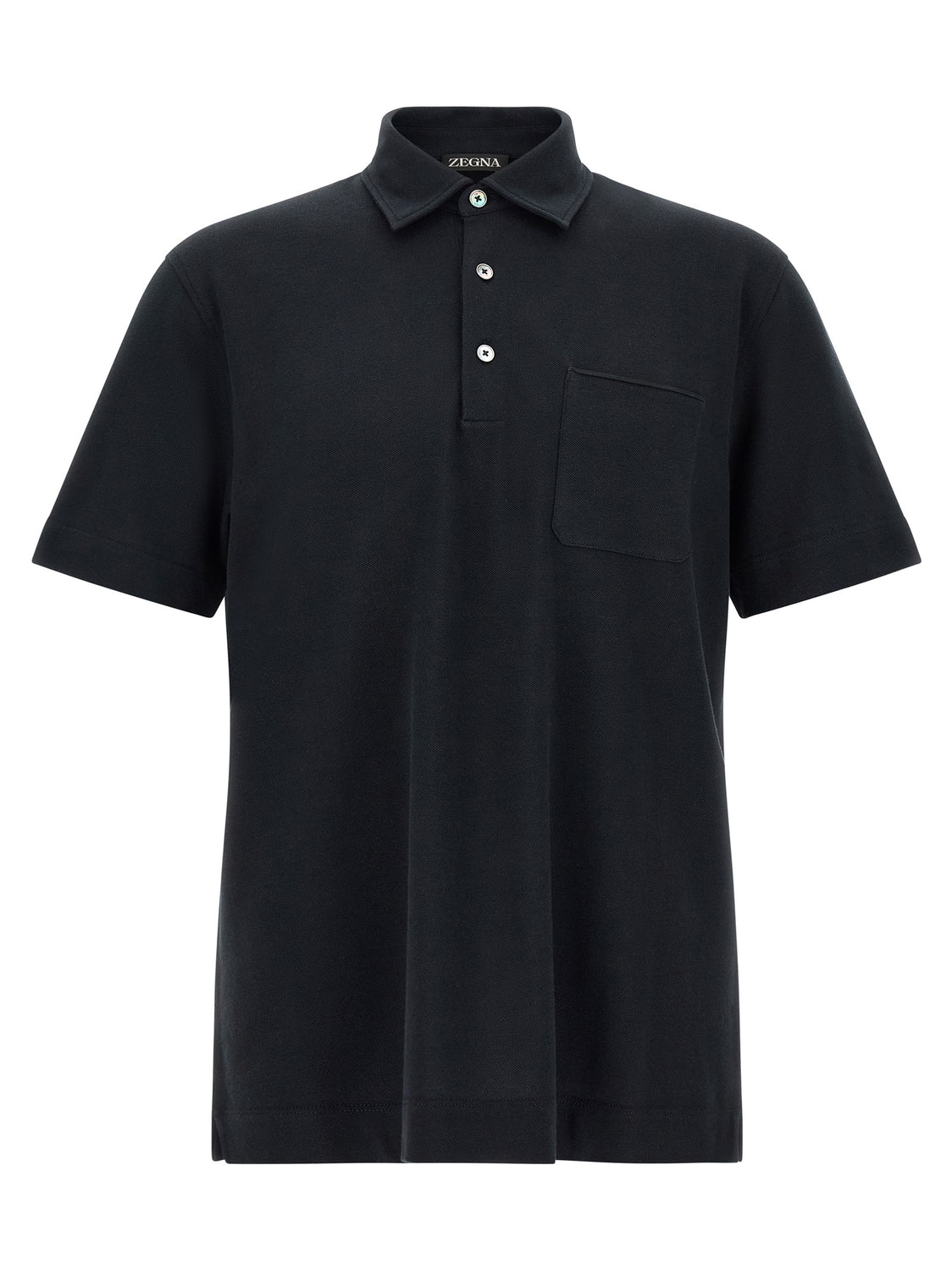 Blue Cotton Polo Shirt