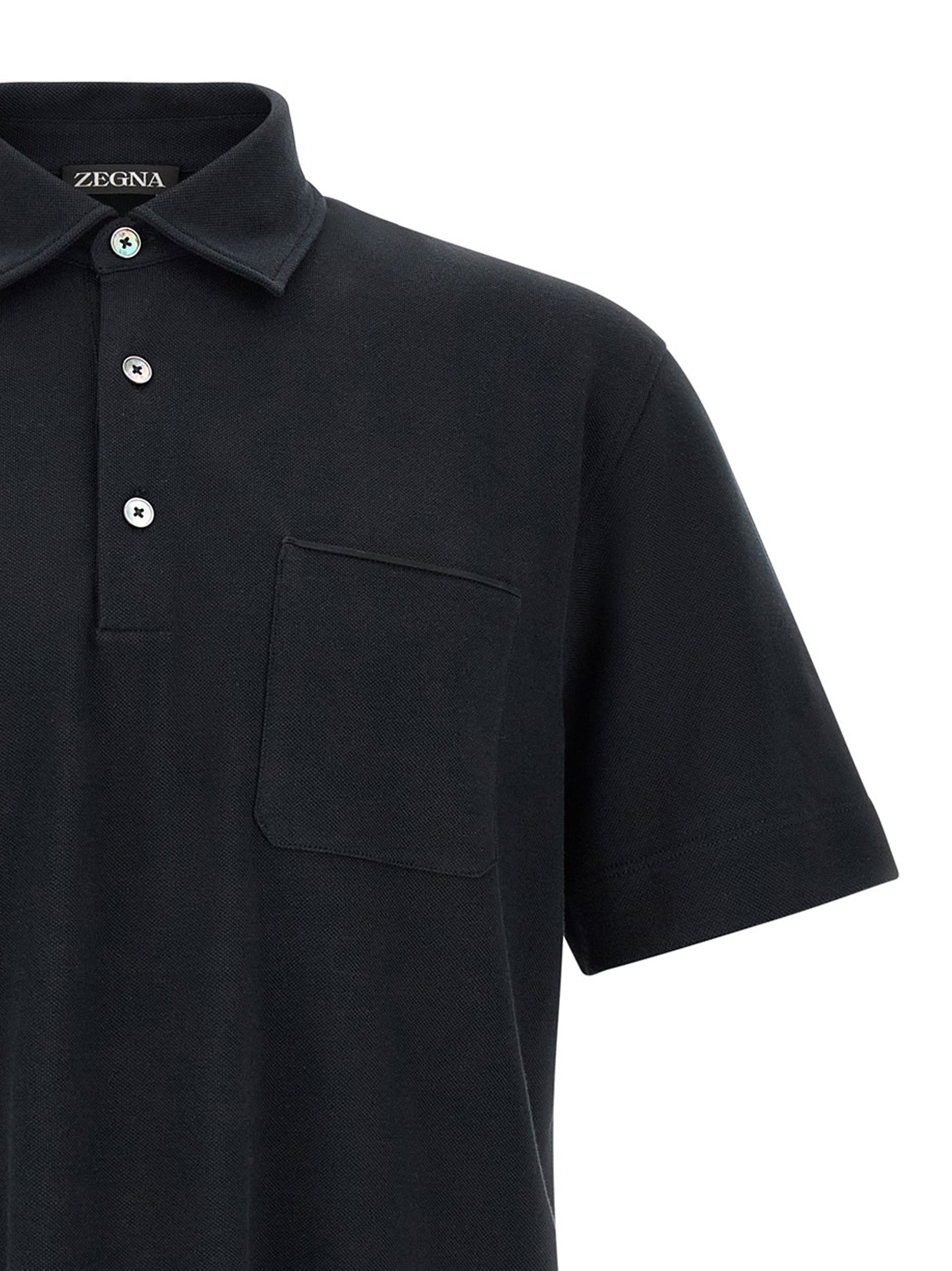Blue Cotton Polo Shirt