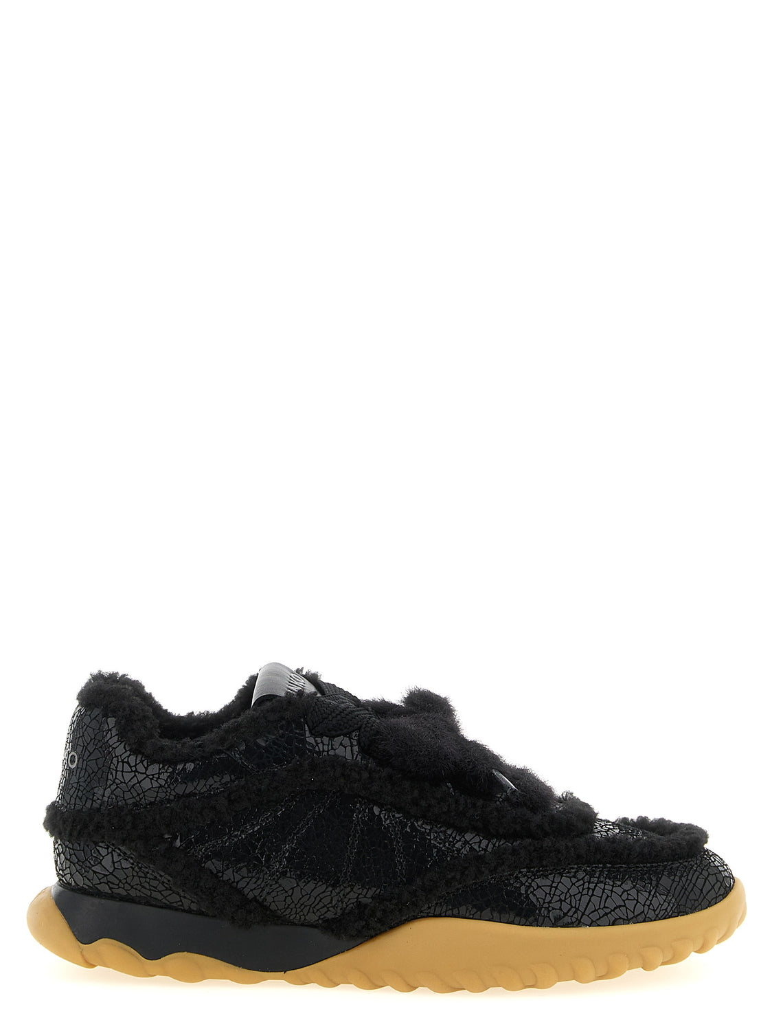 Black Cowhide Chunky Sneakers