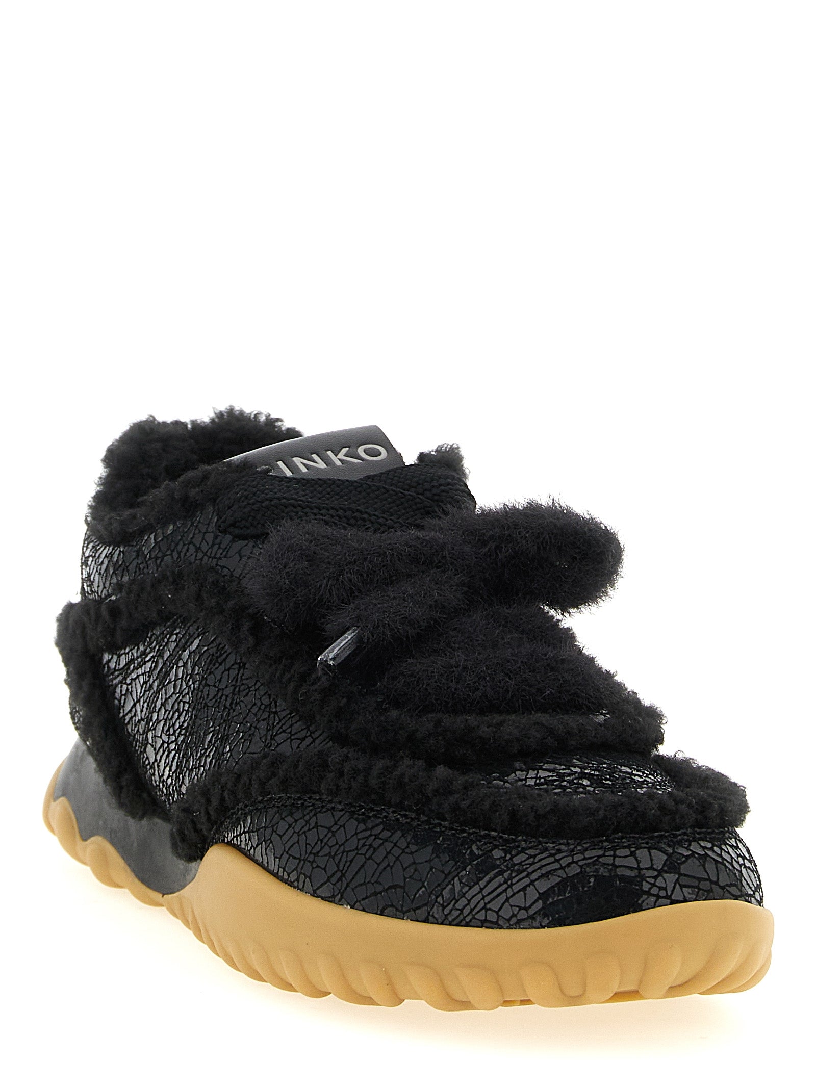 Black Cowhide Chunky Sneakers