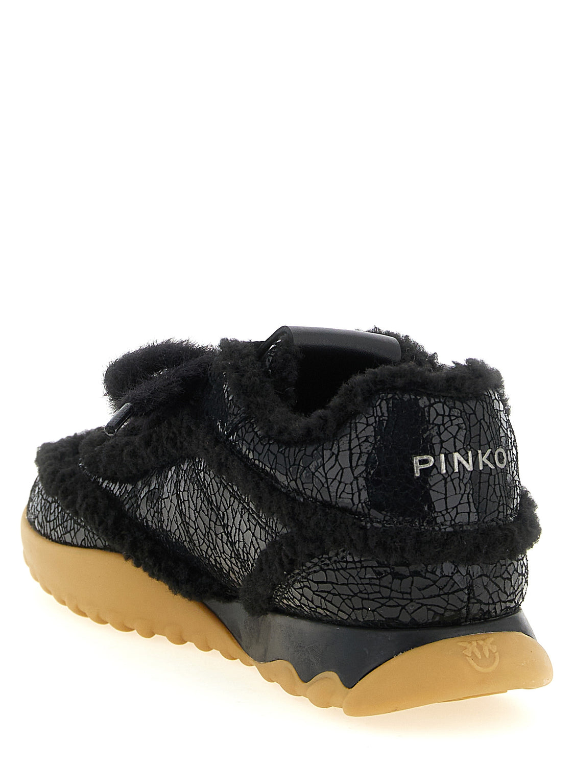 Black Cowhide Chunky Sneakers
