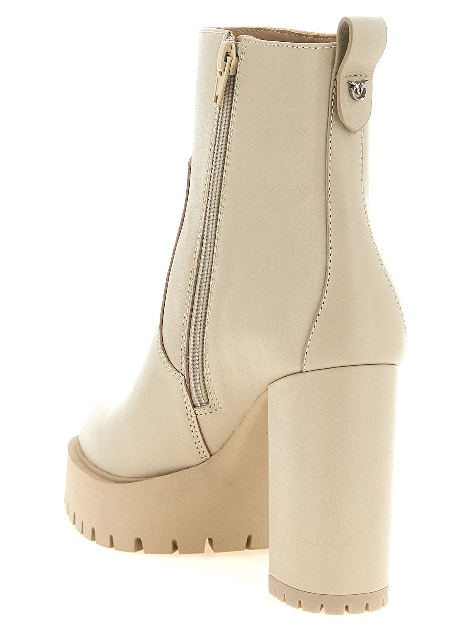 White Cowhide Ankle Boots