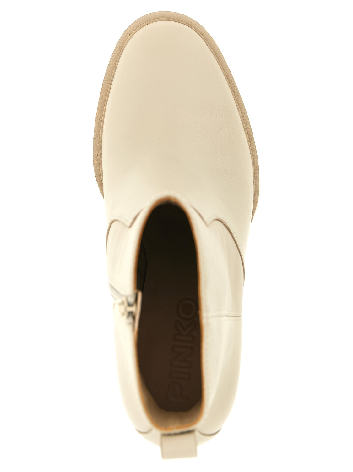 White Cowhide Ankle Boots