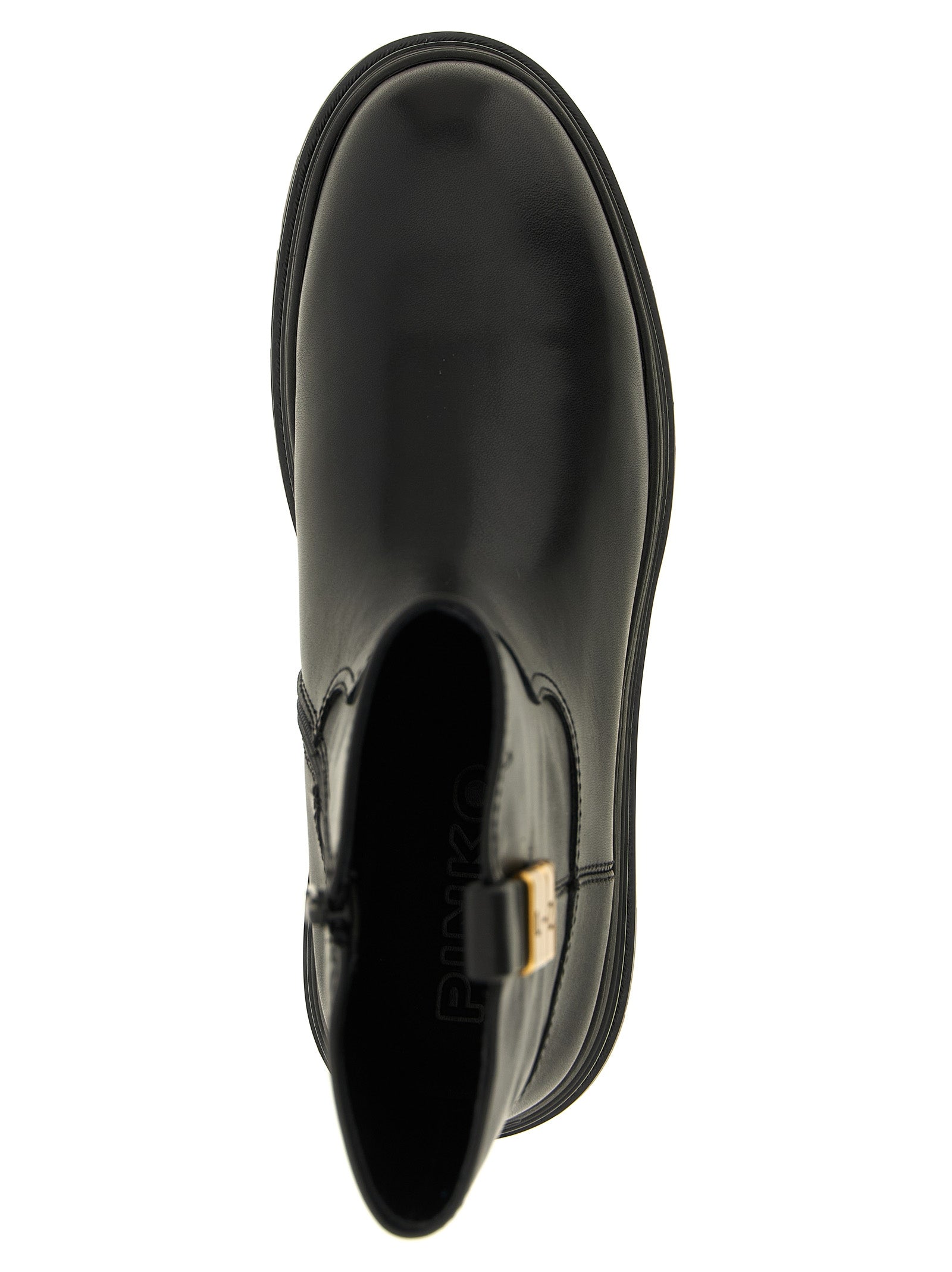 Black Cowhide Ankle Boots