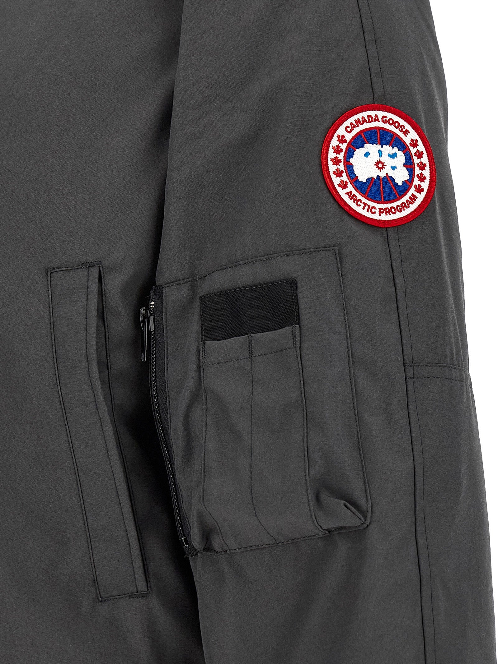 Gray Polyester Bomber