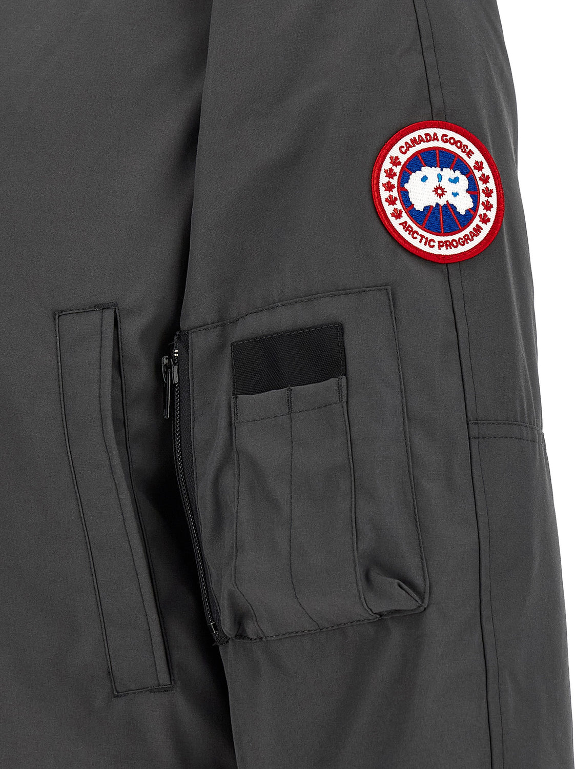Gray Polyester Bomber