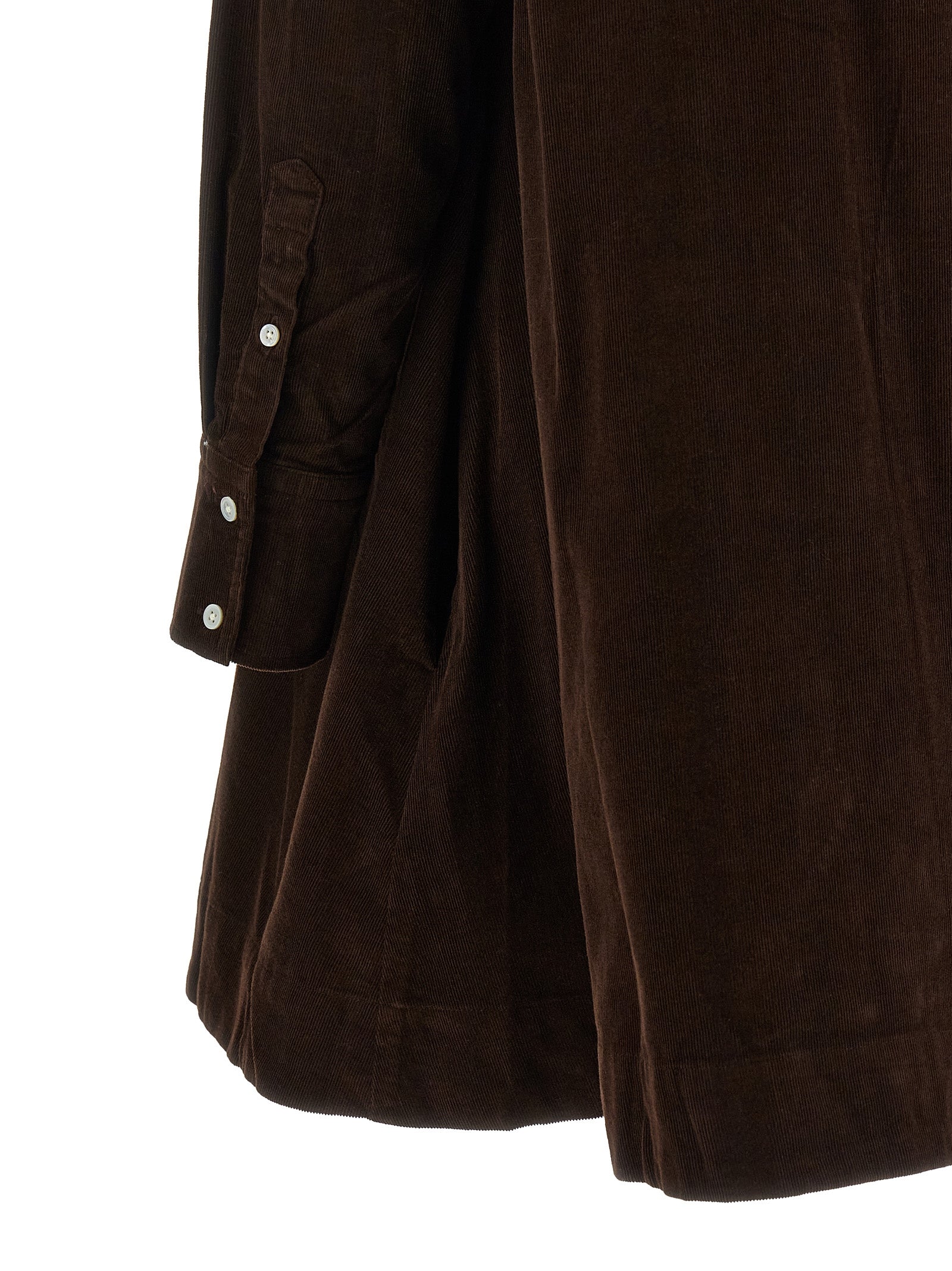 Brown Cotton Short Dress