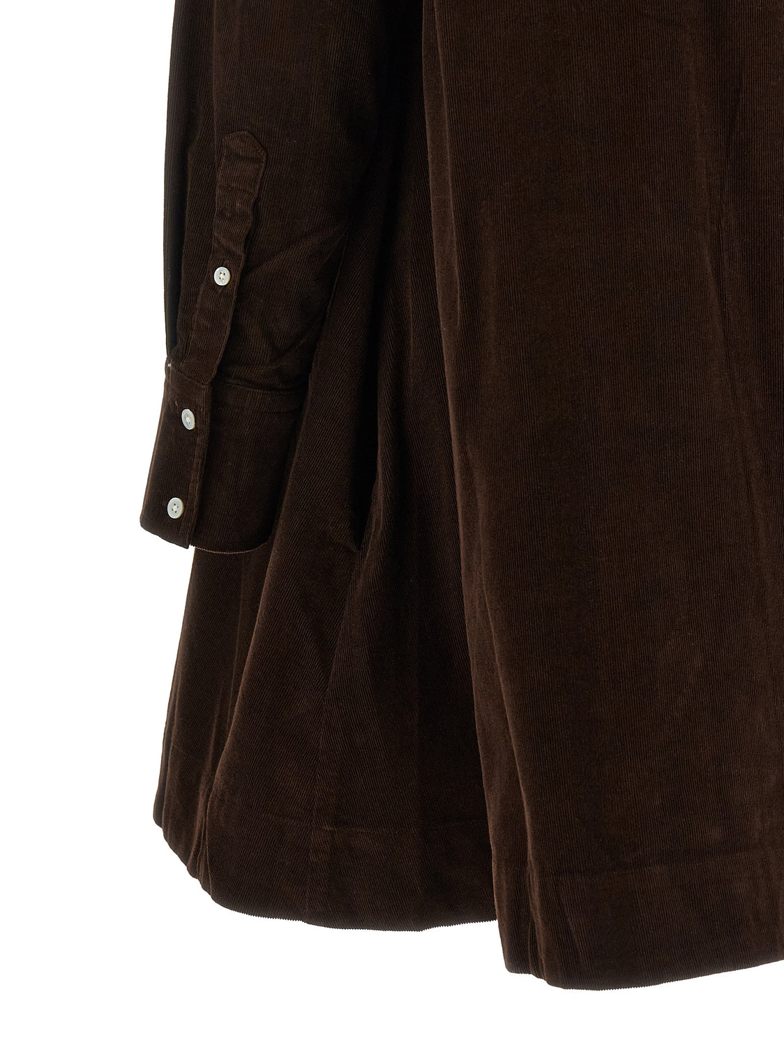 Brown Cotton Short Dress
