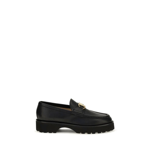 Black Goatskin Platform Loafers