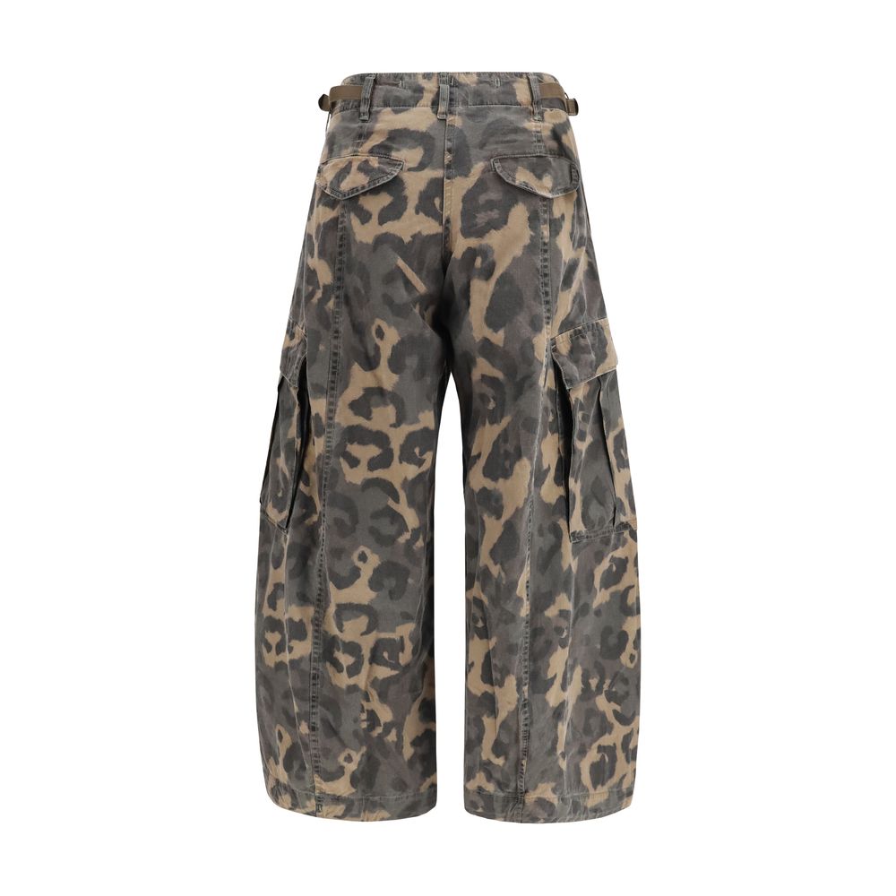 Brown Cotton Cargo Pants