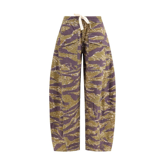 Multicolor Cotton Casual Pants