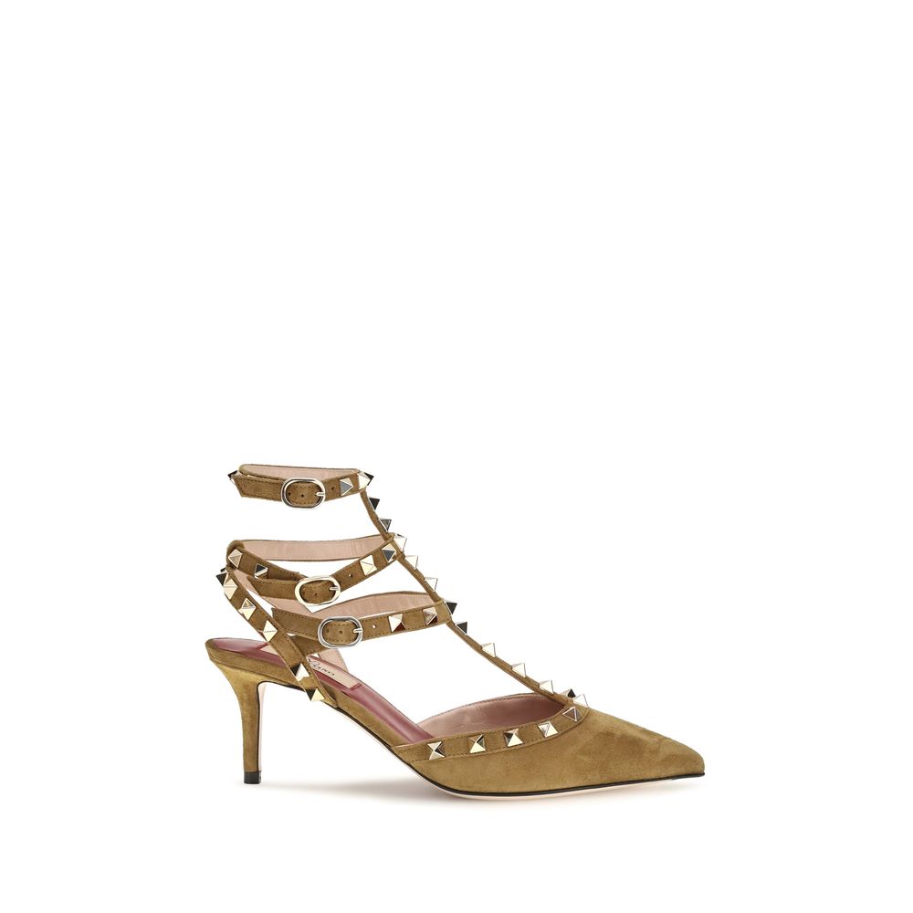 Beige Suede Leather High Heel Pumps