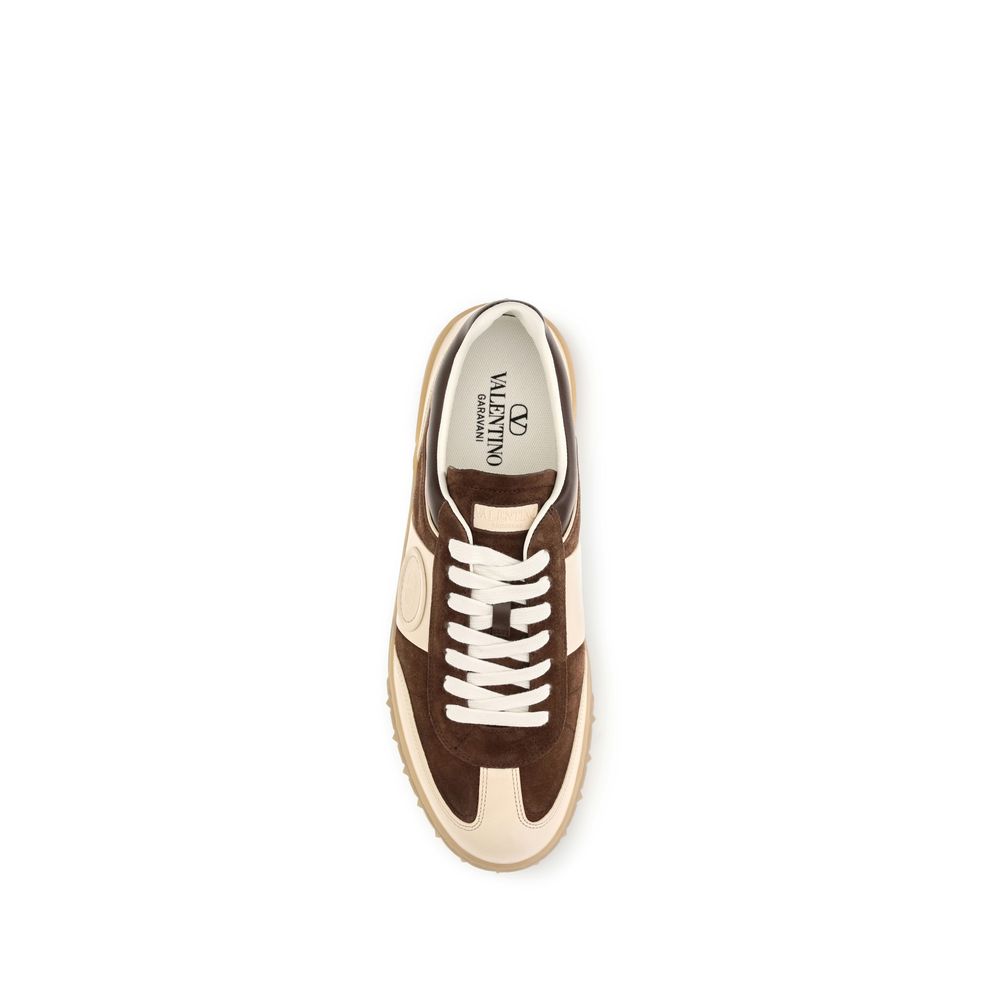Brown Suede Leather Low Top Sneakers