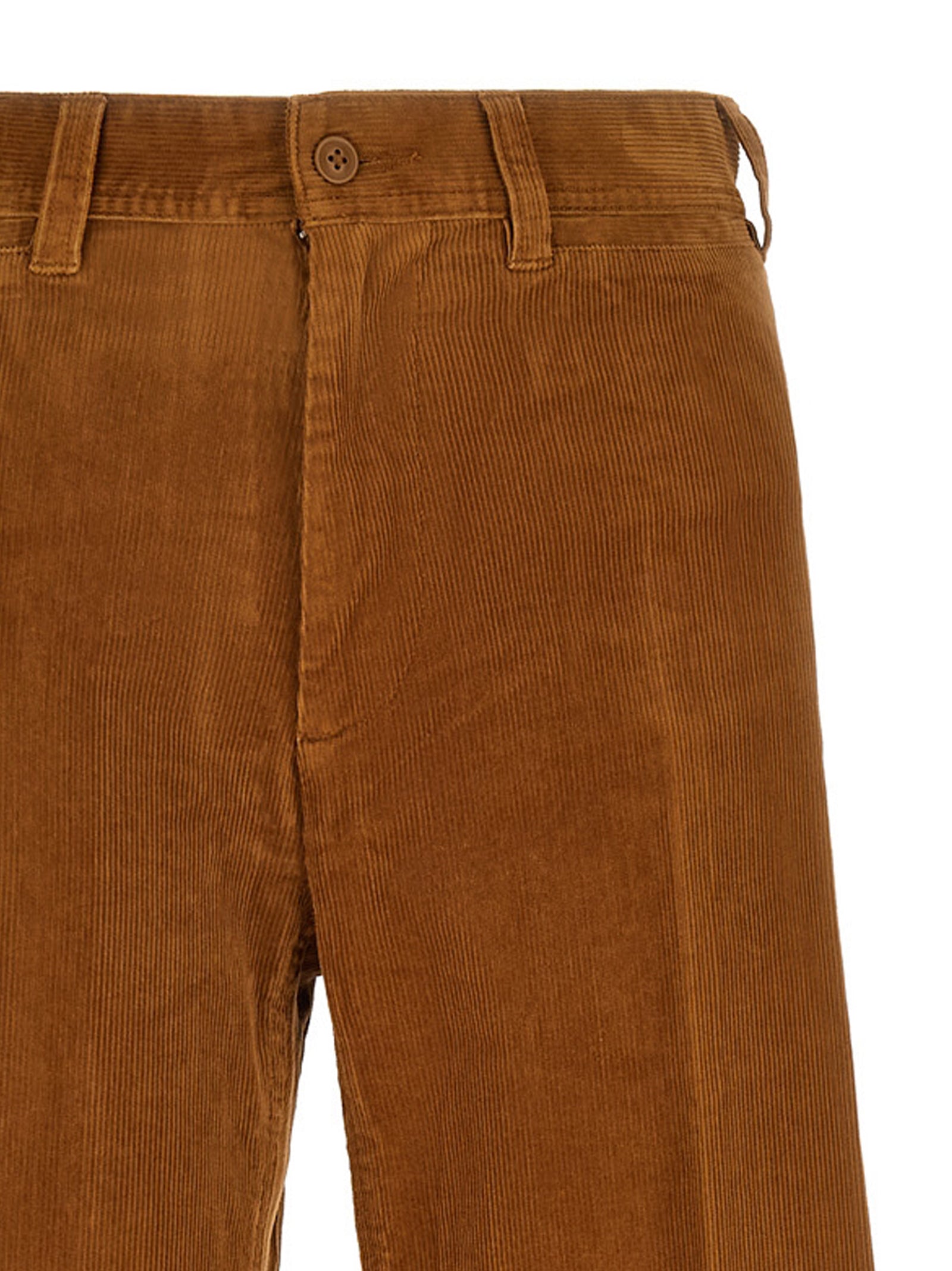 Brown Cotton Flared Pants