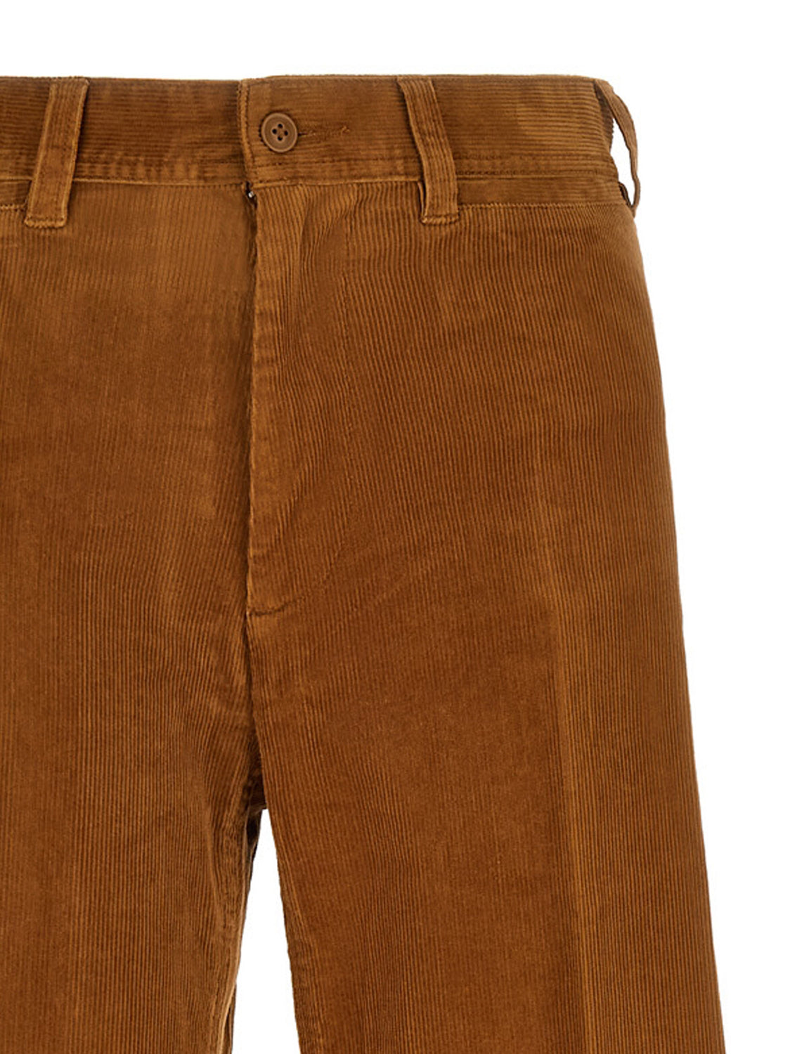 Brown Cotton Flared Pants