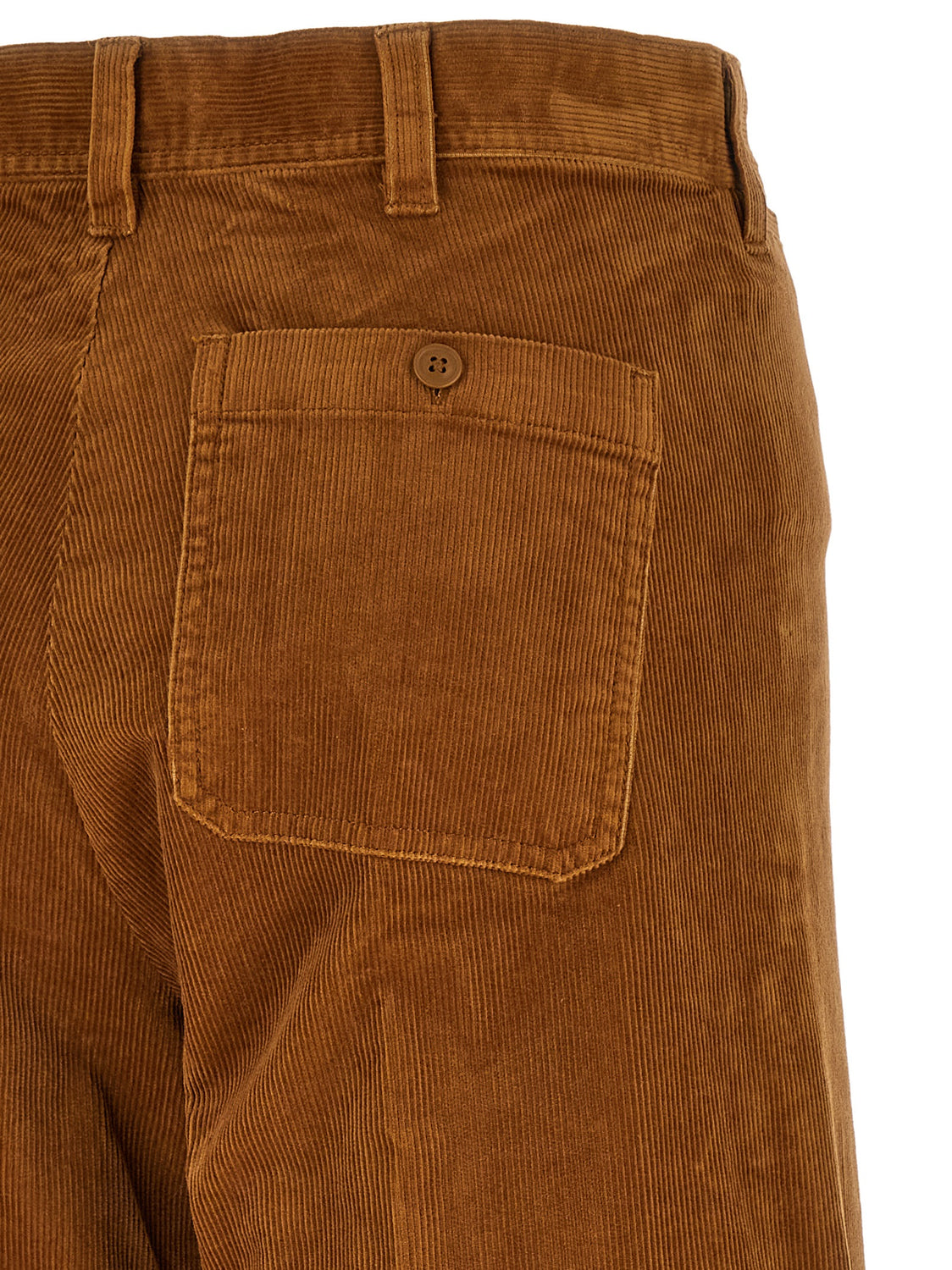 Brown Cotton Flared Pants