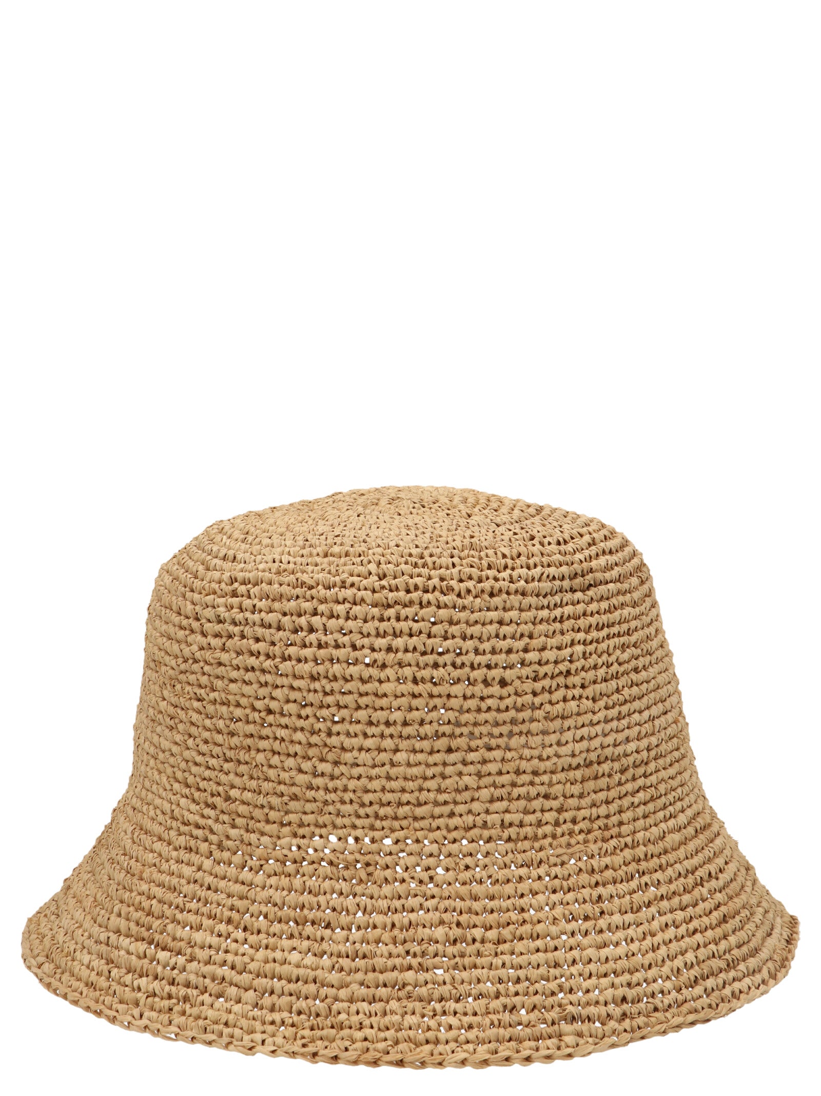 Beige Raffia Bucket Hat