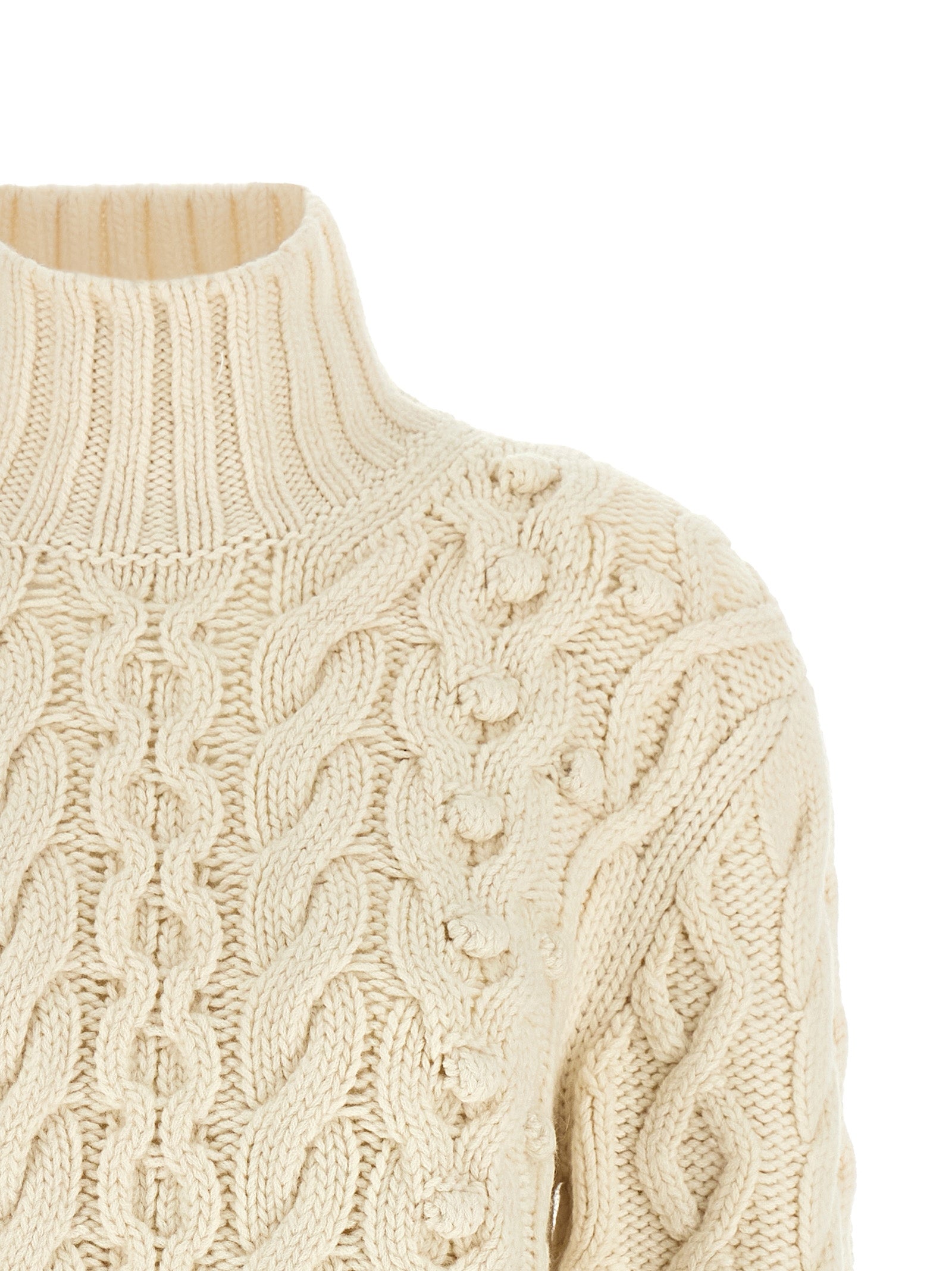 White Virgin Wool Cardigan