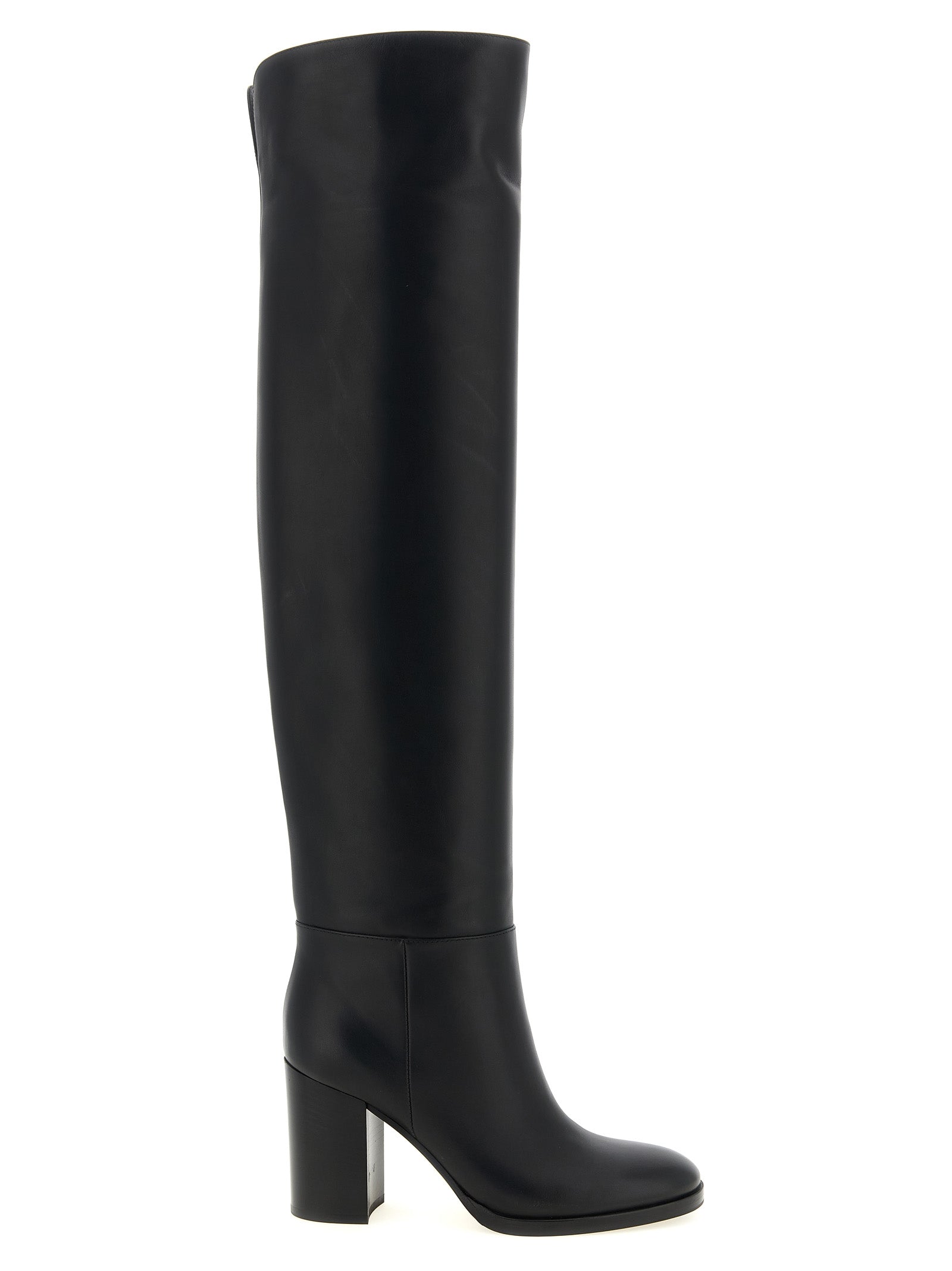 Black Calfskin Over The Knee