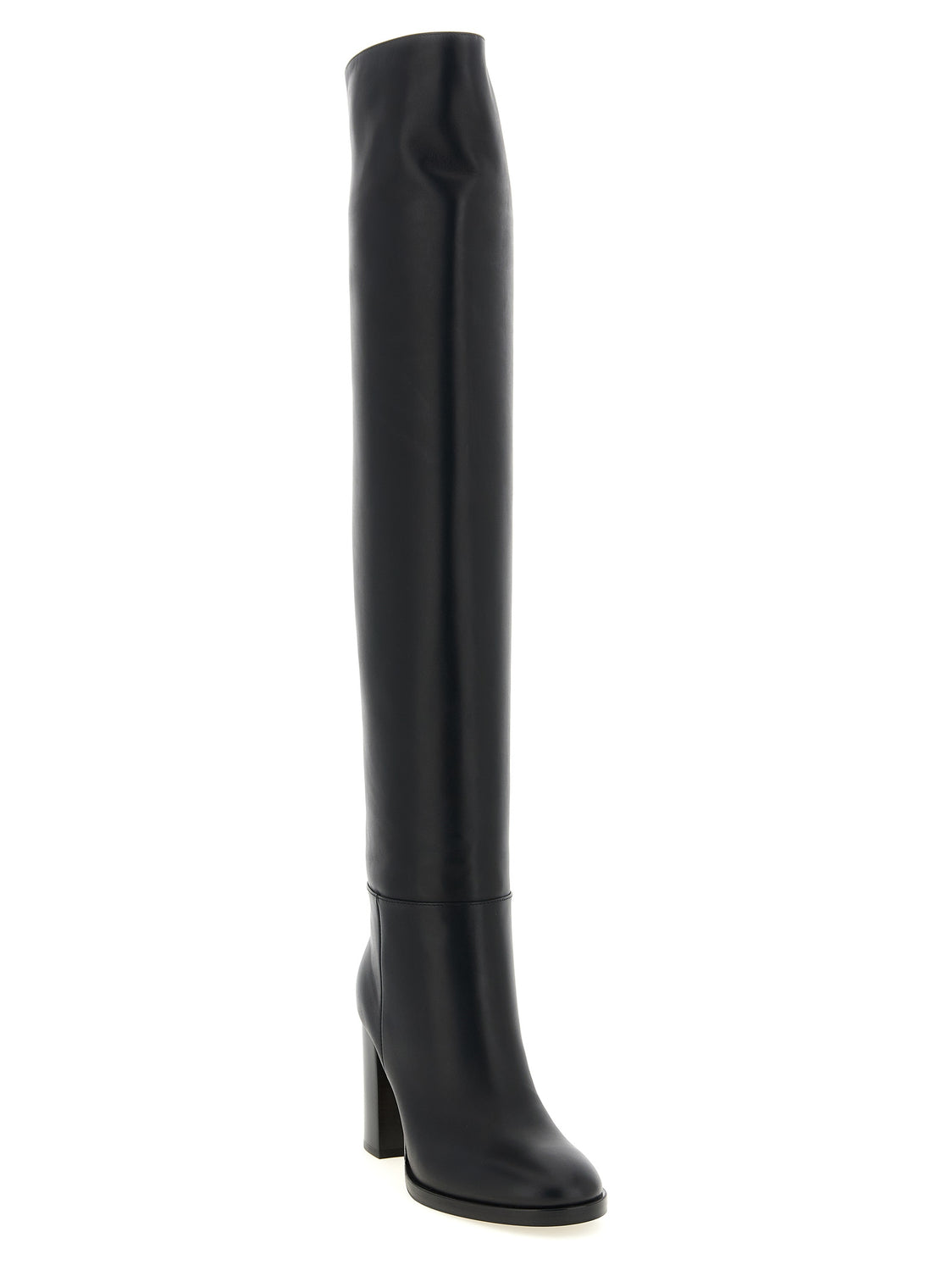 Black Calfskin Over The Knee
