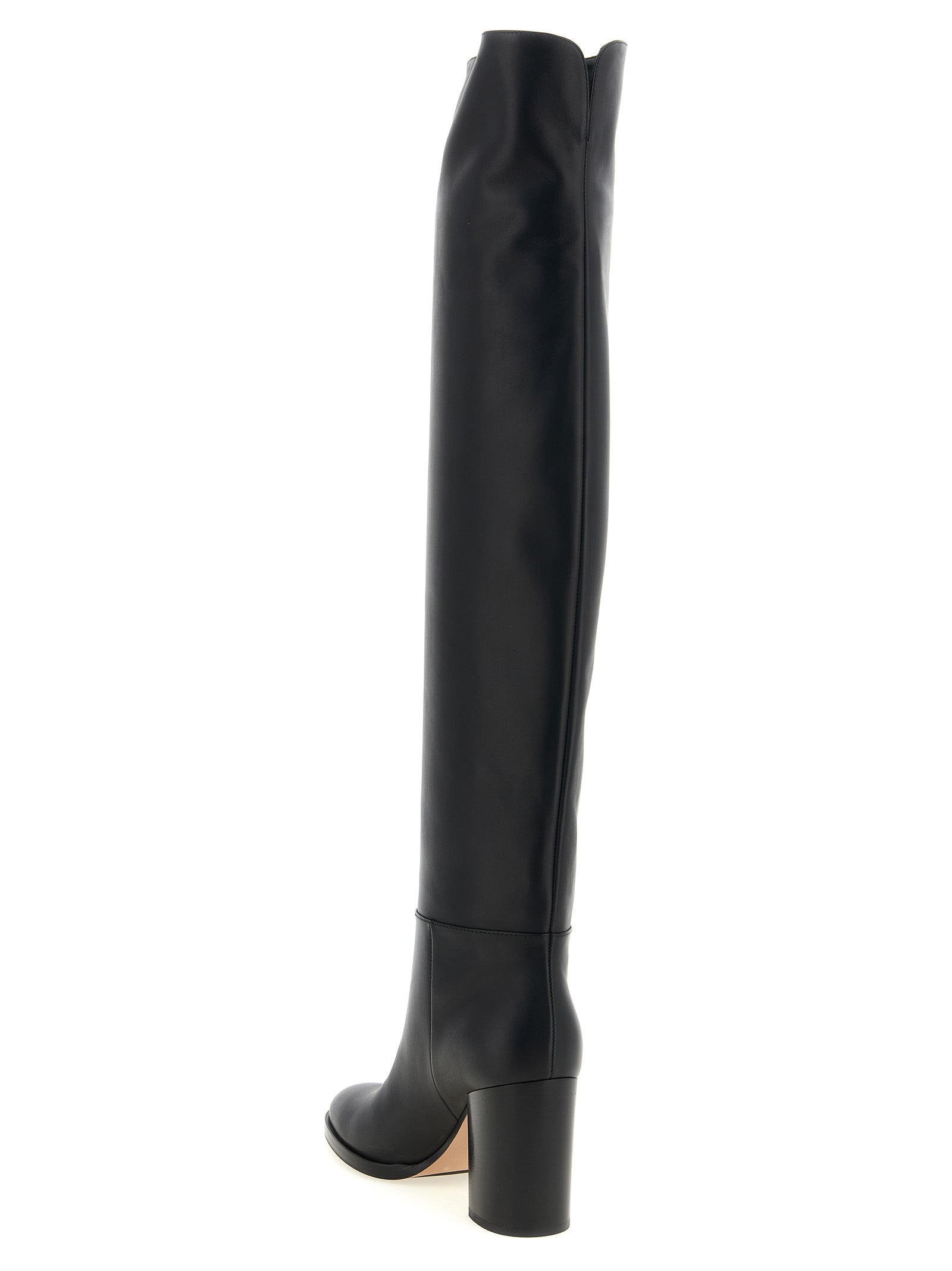 Black Calfskin Over The Knee