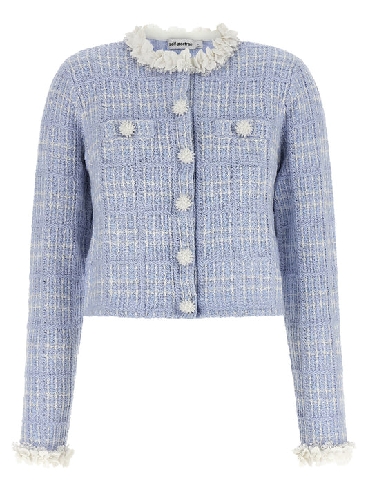 Blue Cotton Full-Length Jacket