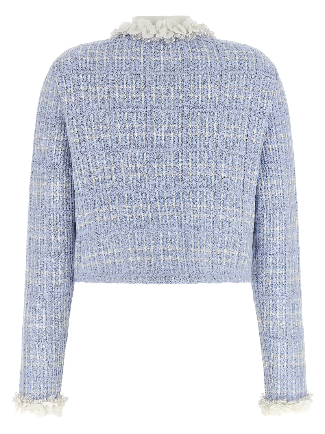 Blue Cotton Full-Length Jacket