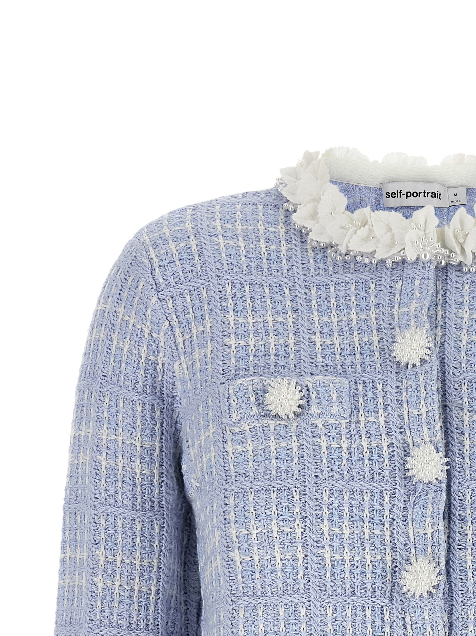 Blue Cotton Full-Length Jacket