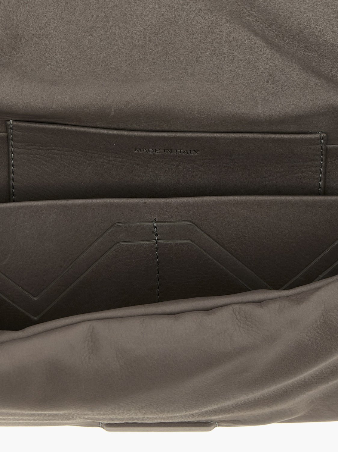 Gray Calfskin Clutch Bag