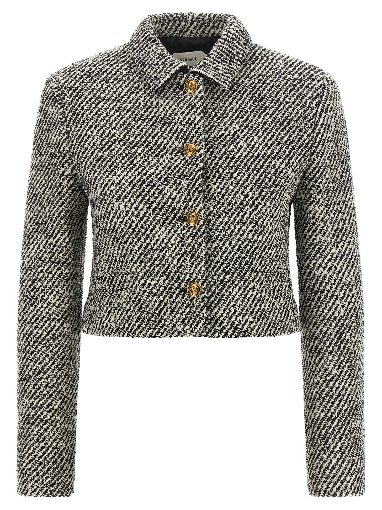 Bicolor Virgin Wool Full-Length Jacket