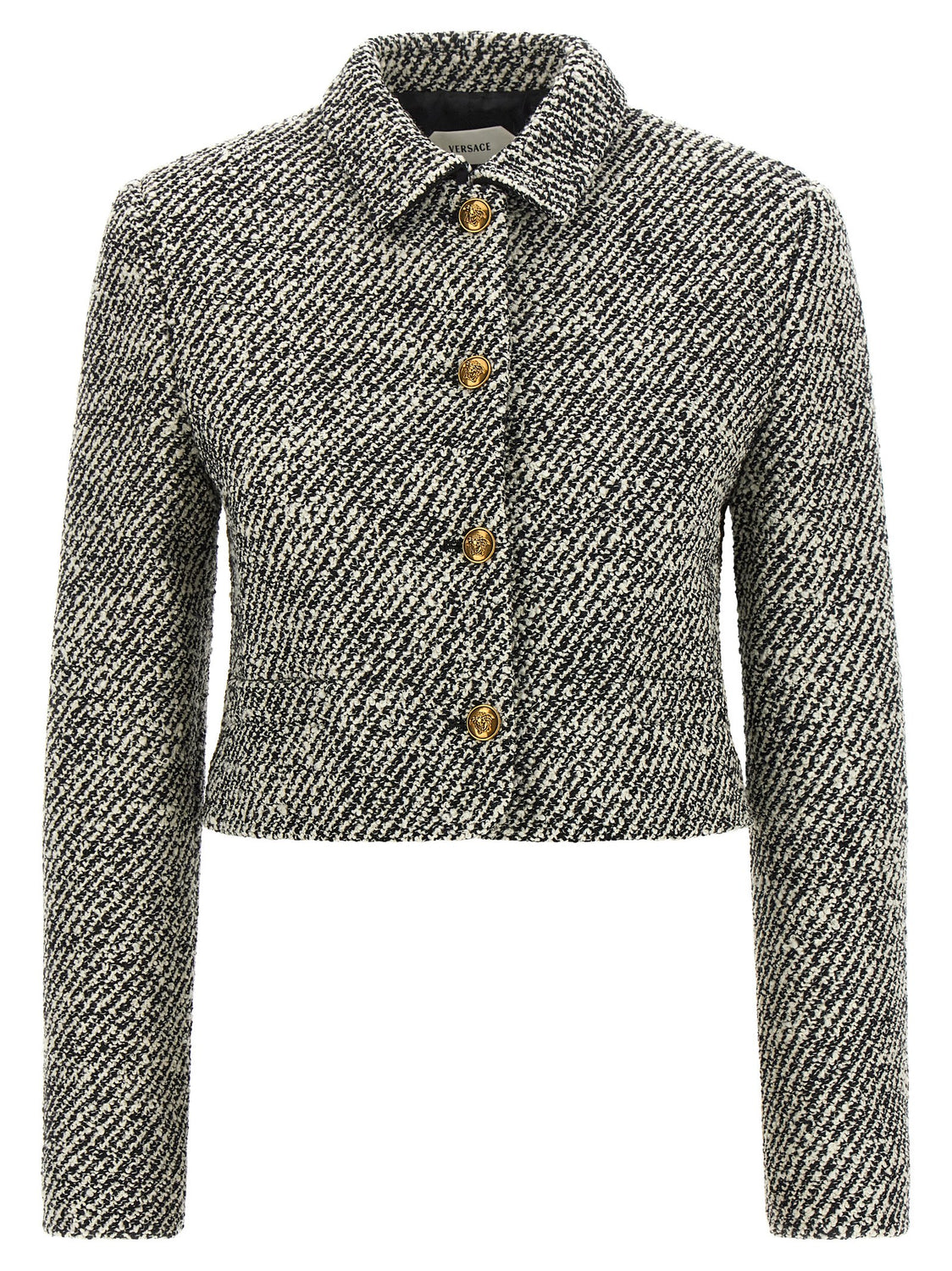 Bicolor Virgin Wool Full-Length Jacket