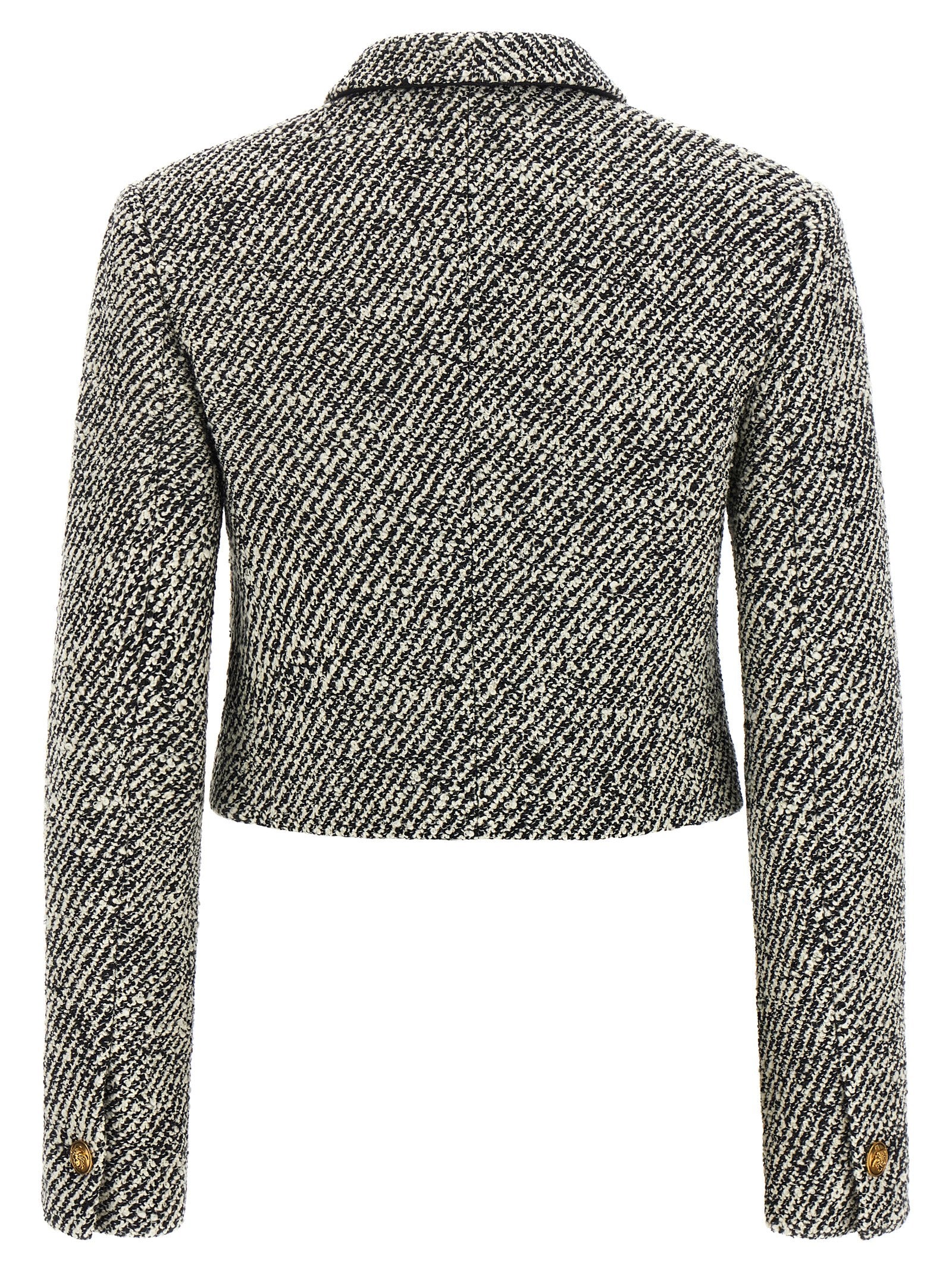 Bicolor Virgin Wool Full-Length Jacket