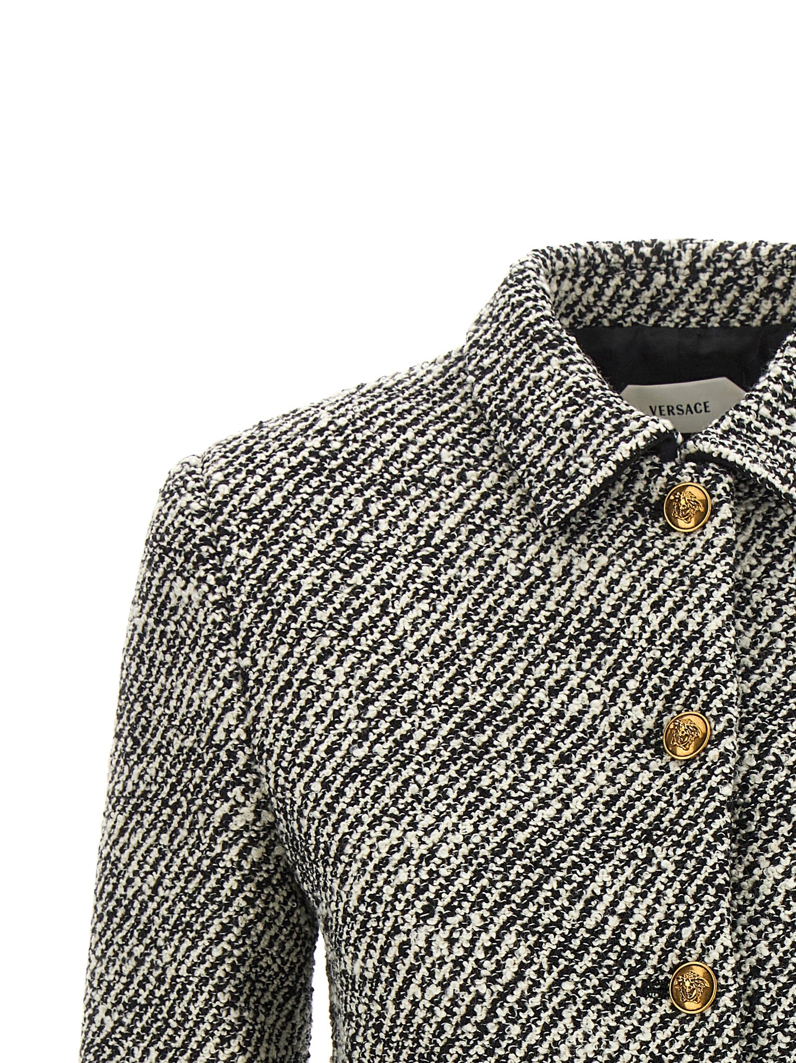 Bicolor Virgin Wool Full-Length Jacket