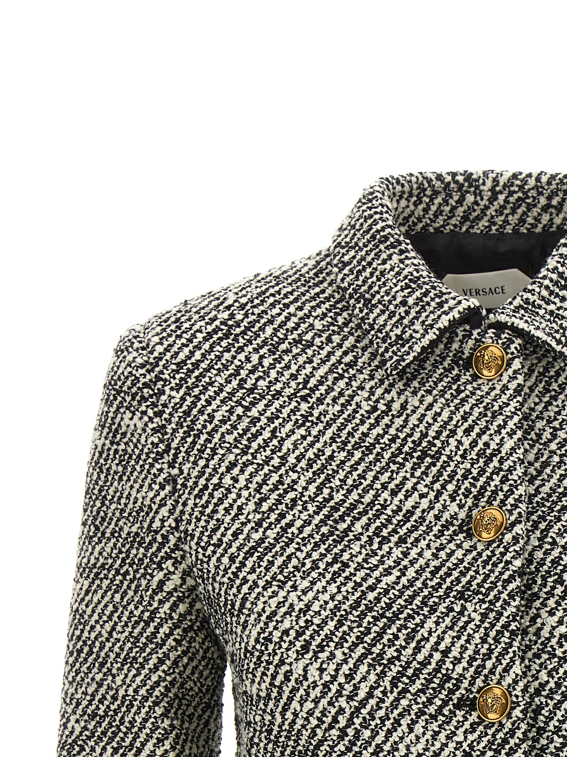Bicolor Virgin Wool Full-Length Jacket
