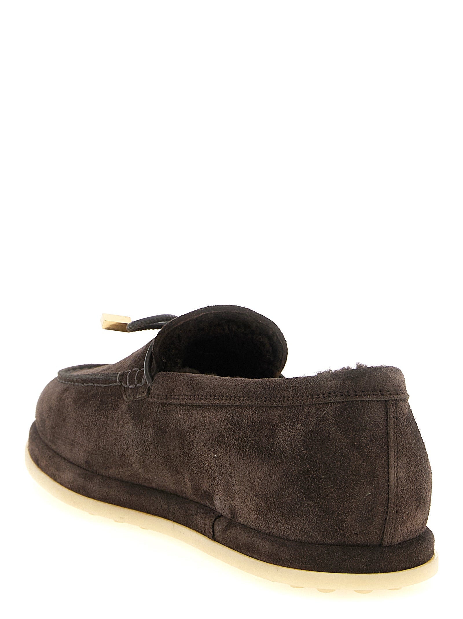 Brown Calfskin Slip-On Loafers