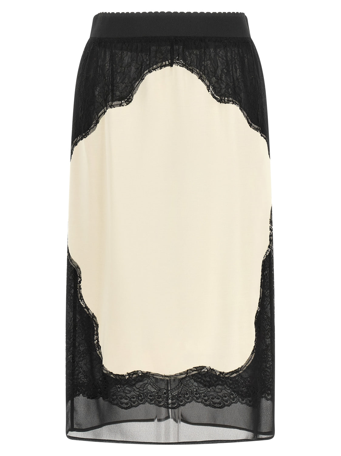 Bicolor Viscose Midi Skirt
