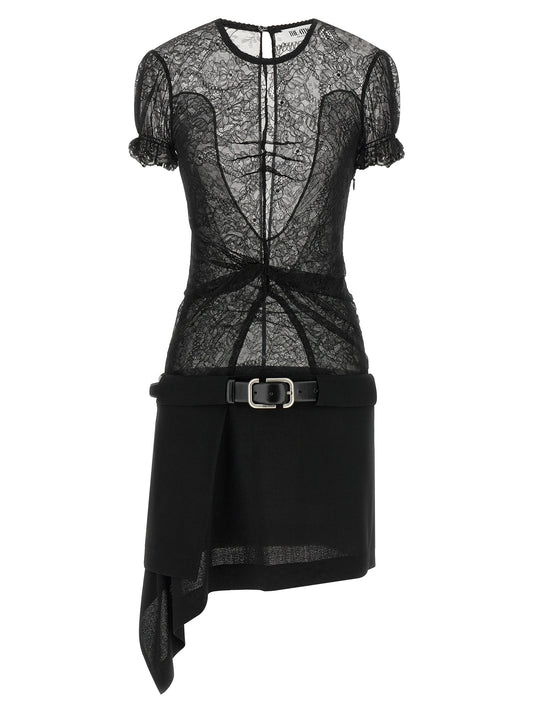 Black Polyamide Short Dress