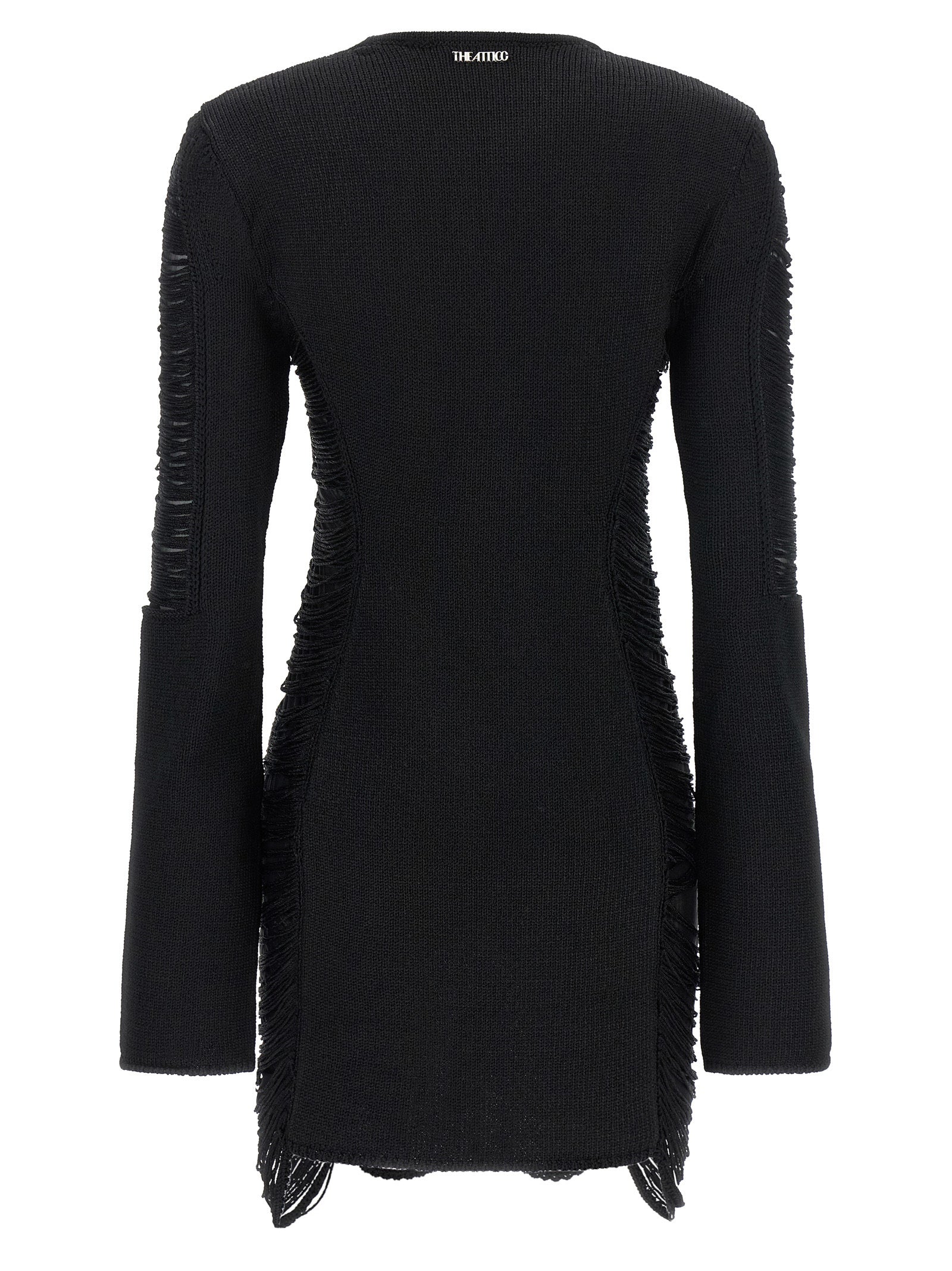 Black Viscose Short Dress
