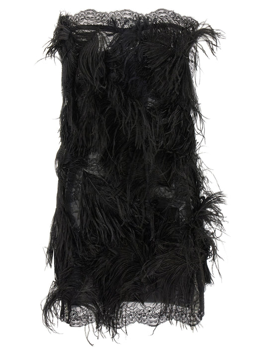 Black Polyamide Short Dress