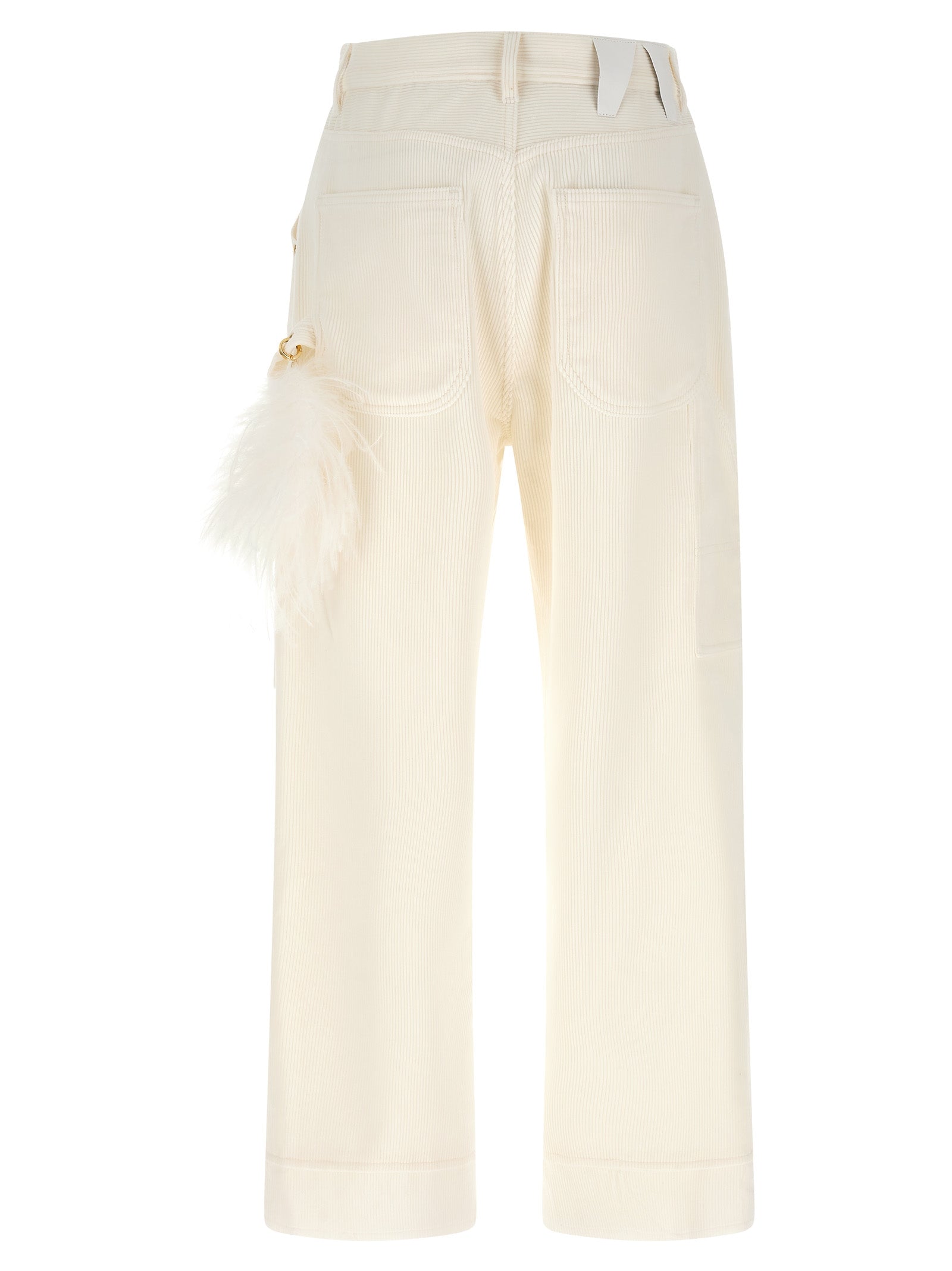 White Cotton Casual Pants
