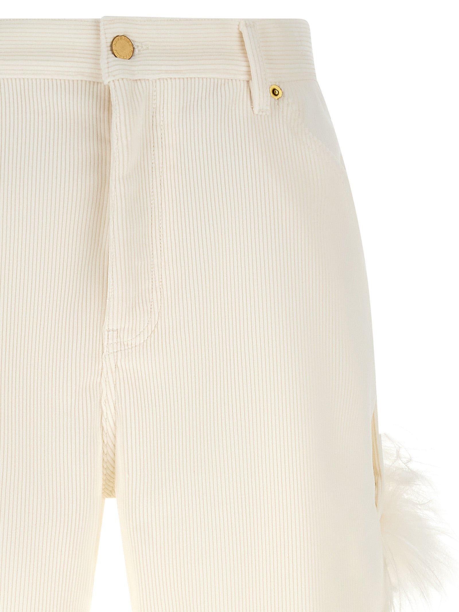 White Cotton Casual Pants