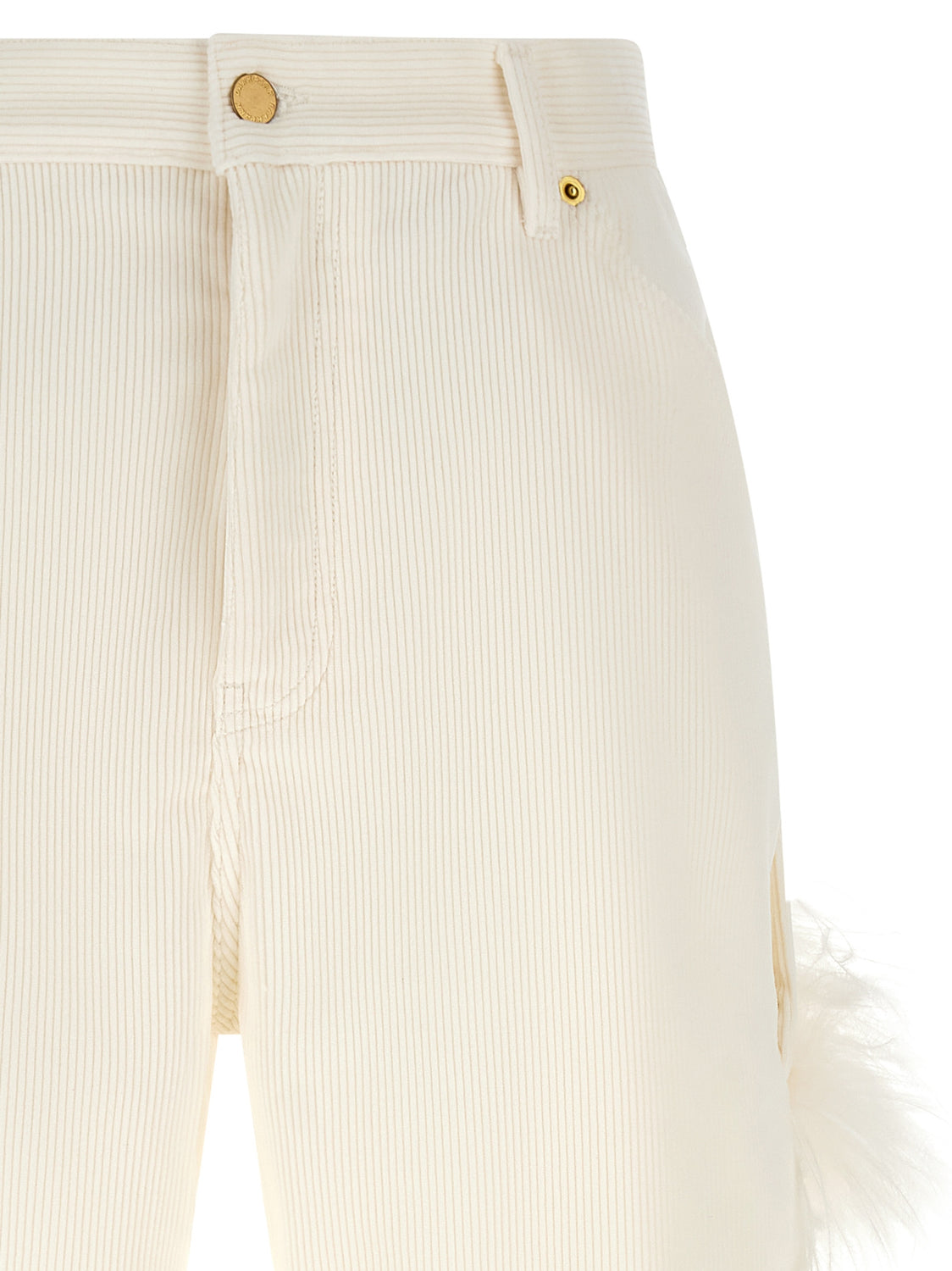White Cotton Casual Pants