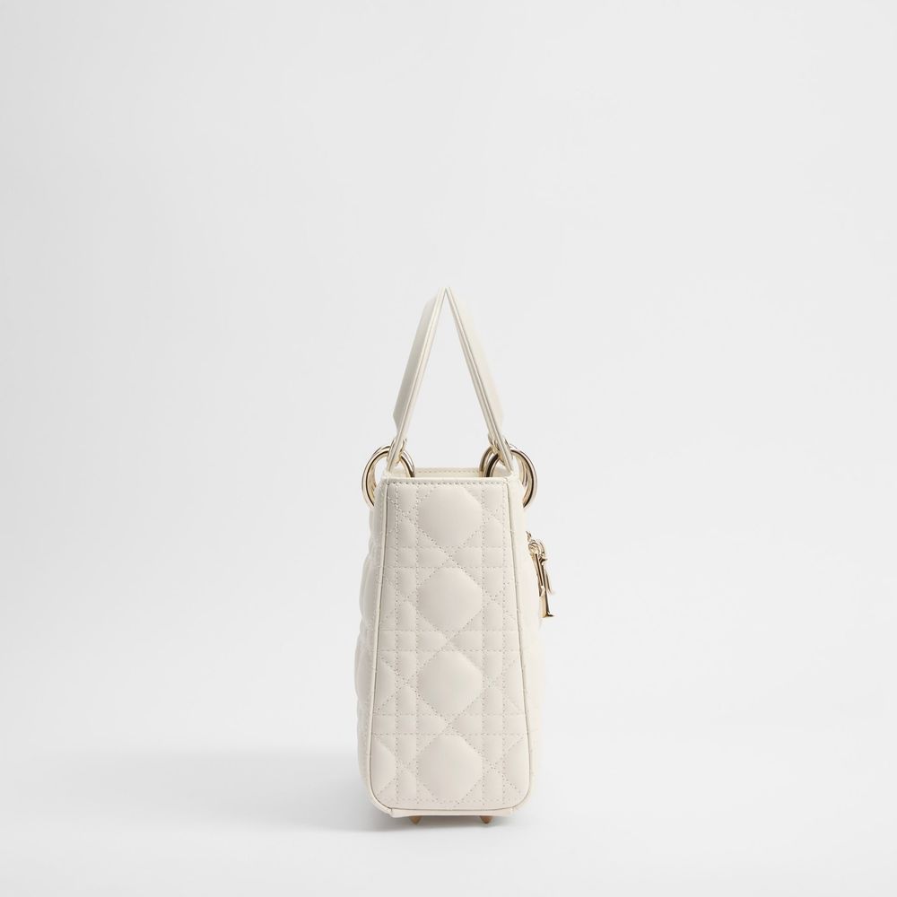 White Lamb Leather Handbag
