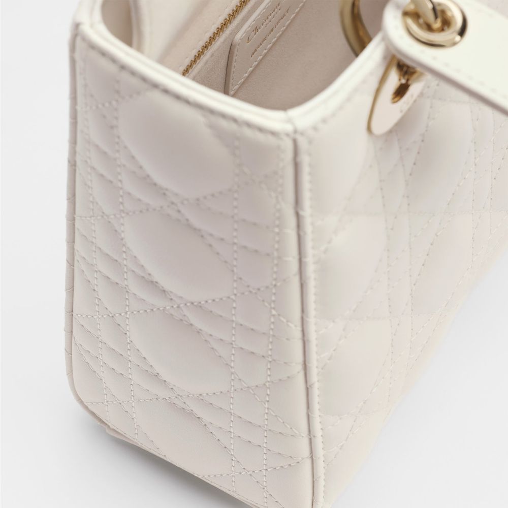 White Lamb Leather Handbag