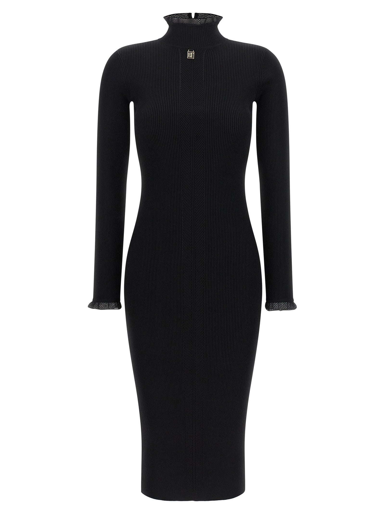 Black Viscose Midi Dress