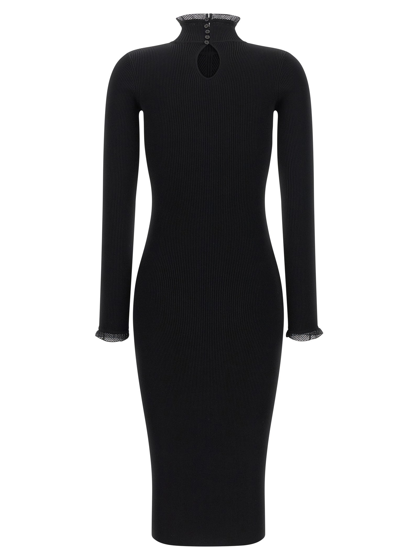 Black Viscose Midi Dress