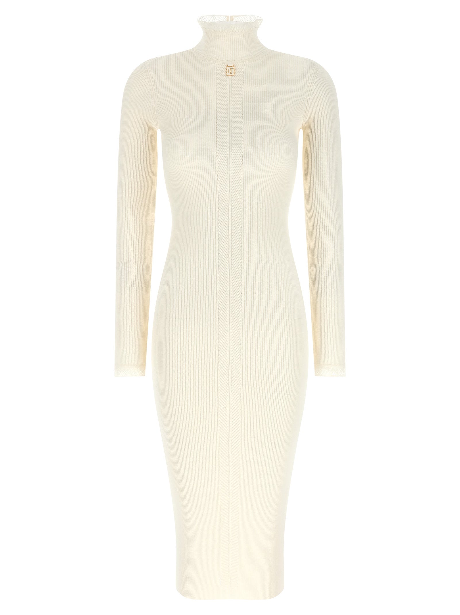 White Viscose Midi Dress